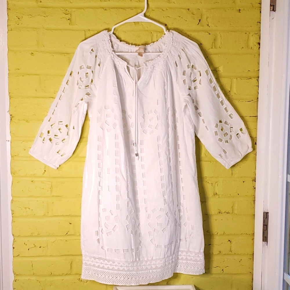Michael Kors Cotton Eyelet Short Beach Dress